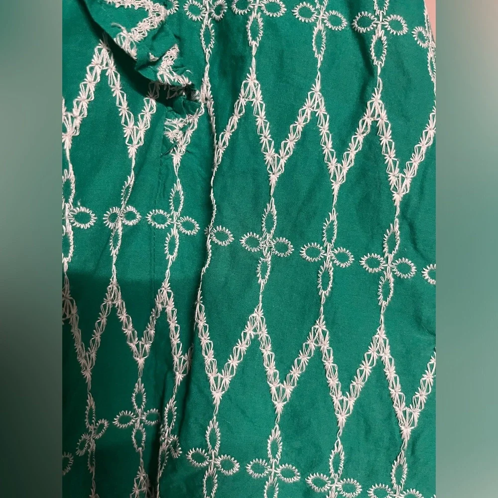 Universal Thread Green Ruffle Eyelet Blouse - Picture 3 of 8
